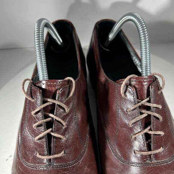 Hanover Mens Leather Dress Shoes Oxfords Size 8 D Burgundy Cap Toe Work Wedding main image 12